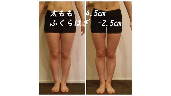 ダイエットモニターの女性、下半身痩せに成功して満足な様子